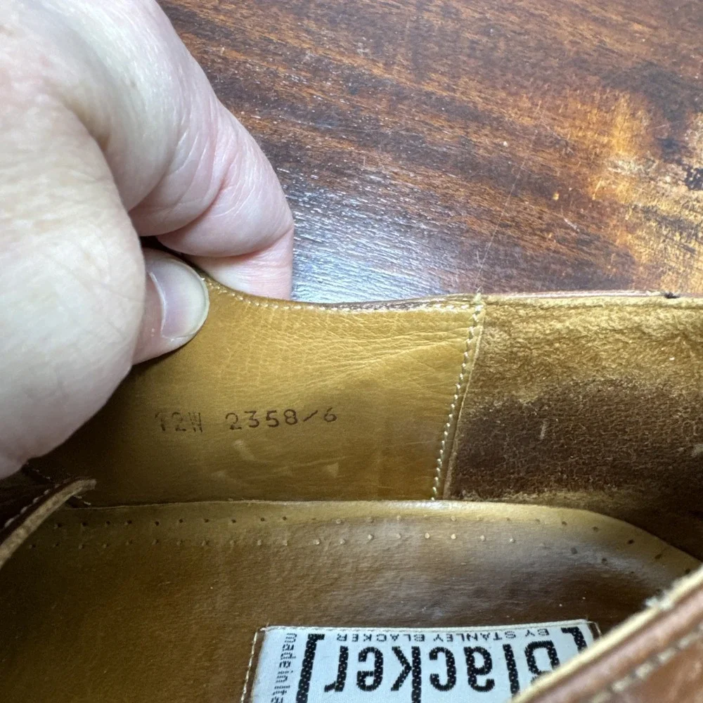 Stanley Blacker Mens Leather Dress Shoes 12W Made in Italy